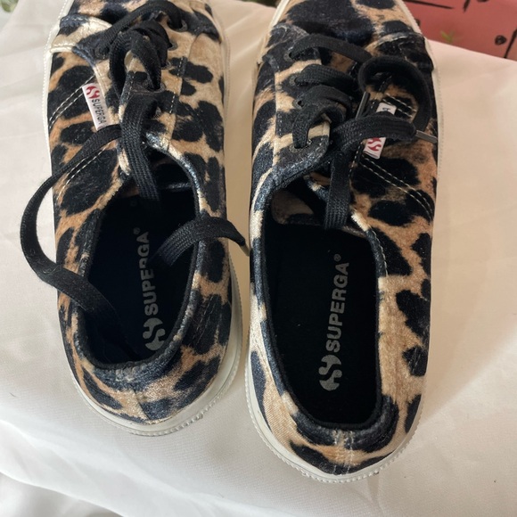 Superga Velvet Leopard Animal Print Sneaker Sz. 38 - Picture 7 of 12